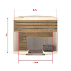 2-3 Person 1.6 m Nordic Thermowood Barrel Sauna - Image 2
