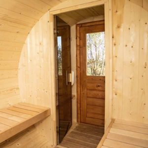 4-6 Person 4m Nordic Thermowood Barrel Sauna with Dressing Room and Porch - Image 5