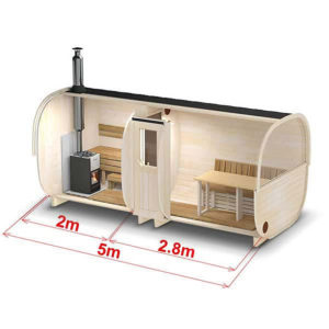 6 Person 5m Nordic Thermowood Sauna with Seating or Bedroom - Image 3