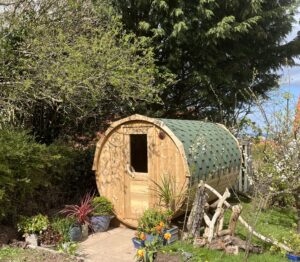 4-6 Person 3m Nordic Thermowood Barrel Sauna with Dressing Room - Image 2