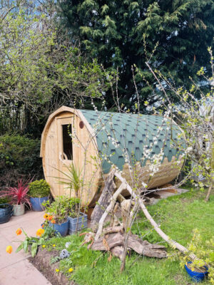 4-6 Person 3m Nordic Thermowood Barrel Sauna with Dressing Room