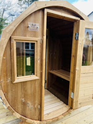 4-6 Person 3m Nordic Thermowood Barrel Sauna with Dressing Room - Image 6