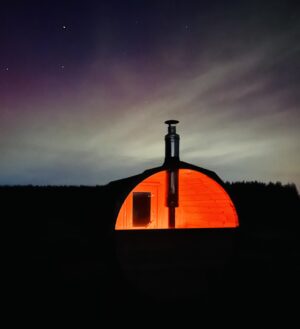 4-6 persons 2.4 m Nordic Thermowood Barrel Sauna with Porch - Image 7
